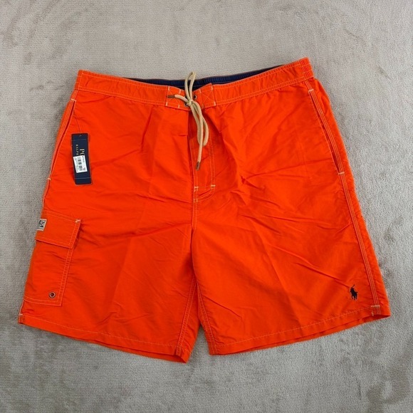 Polo Ralph Lauren Swim Trunks Board Shorts in Orange Men 2XL Mesh Lined NWT